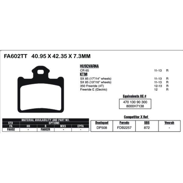 EBC EBC Brake Pads FA602TT
